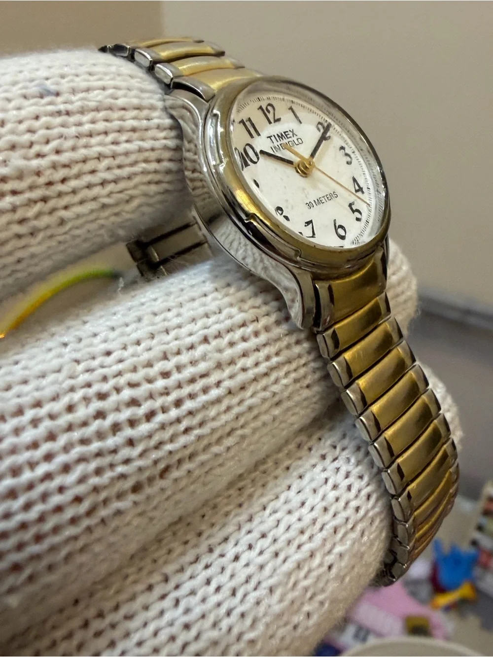 Vintage Timex Indiglo Women's Easy Reader Two-Tone Expansion Band Watch H9